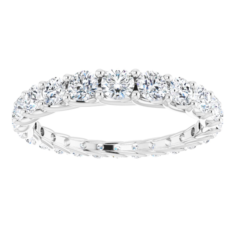 14K White Gold 1 1/5 CTW Natural Diamond Graduated Eternity Band Size 6