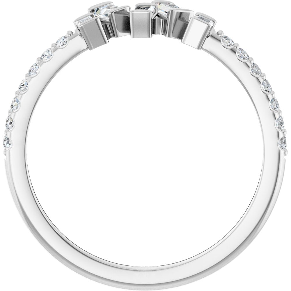 14K White 1/3 CTW Natural Diamond Scattered Ring