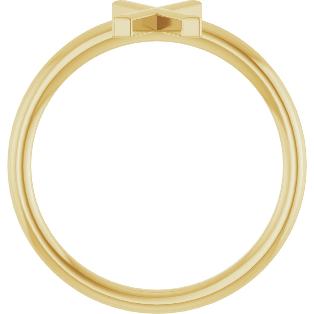 14K Yellow Gold Initial X Ring
