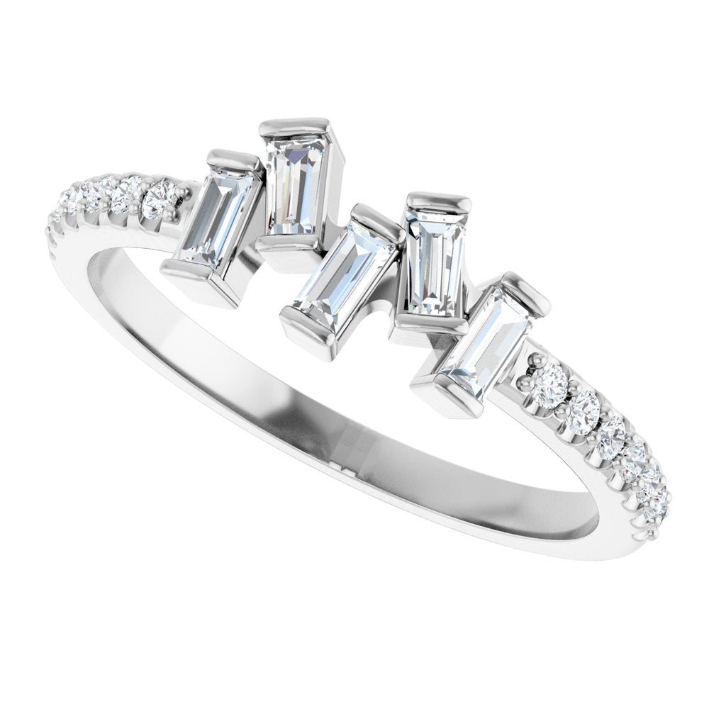 14K White Gold 1/3 CTW Natural Diamond Scattered Ring