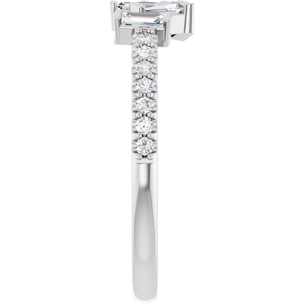 14K White Gold 1/3 CTW Natural Diamond Scattered Ring