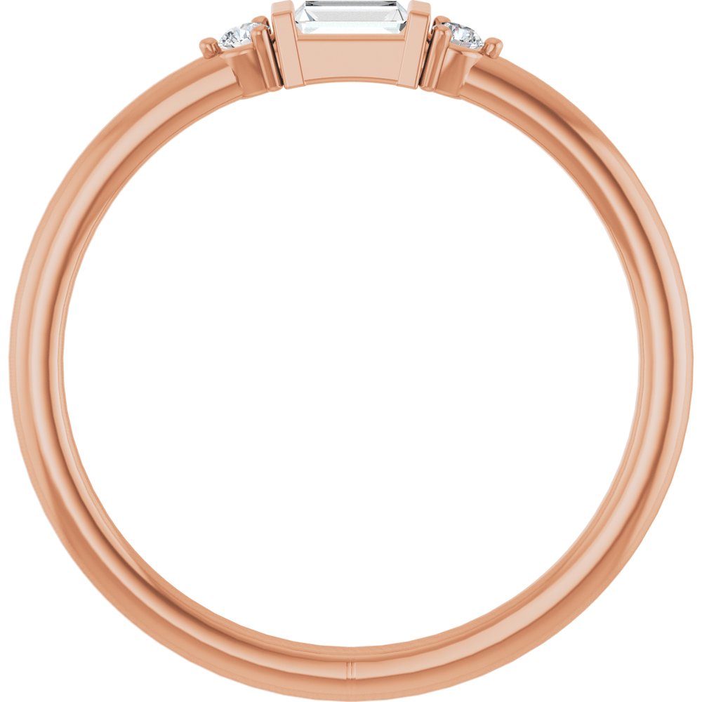 14K Rose 1/8 CTW Natural Diamond Stackable Ring