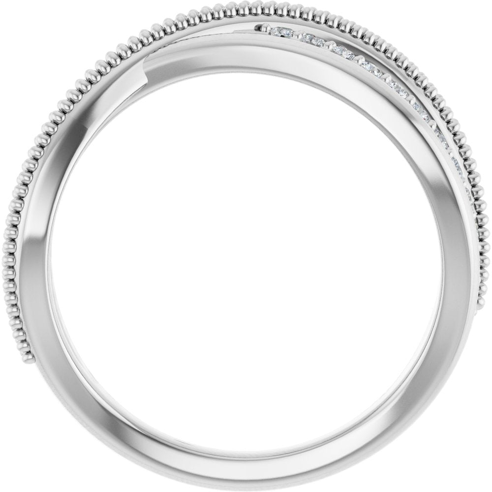 14K White Gold 1/5 CTW Natural Diamond Criss-Cross Ring
