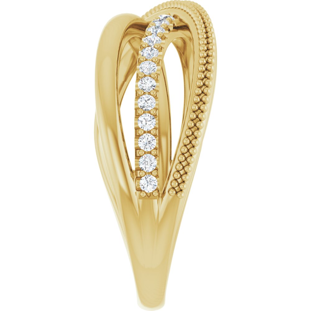 14K Yellow Gold 1/5 CTW Natural Diamond Criss-Cross Ring