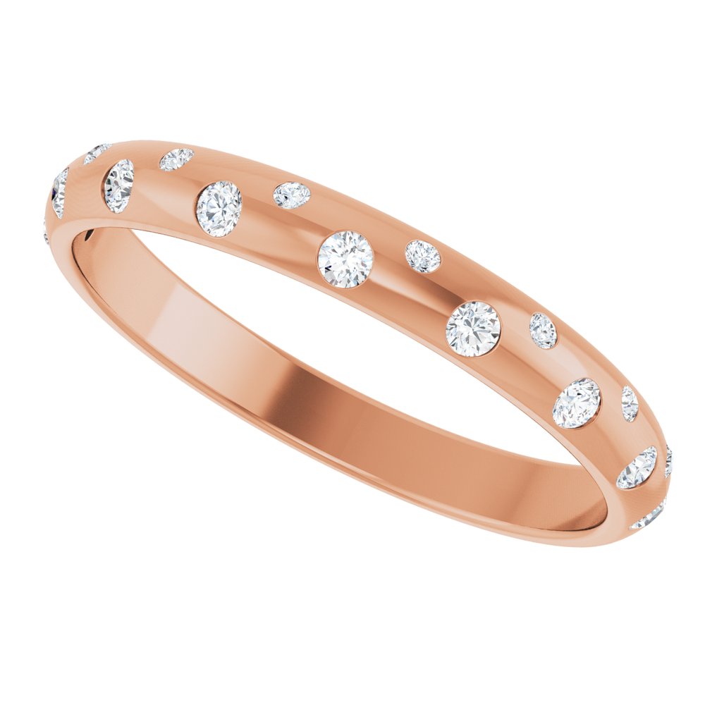 14K Rose Gold 1/6 CTW Natural Diamond Anniversary Band