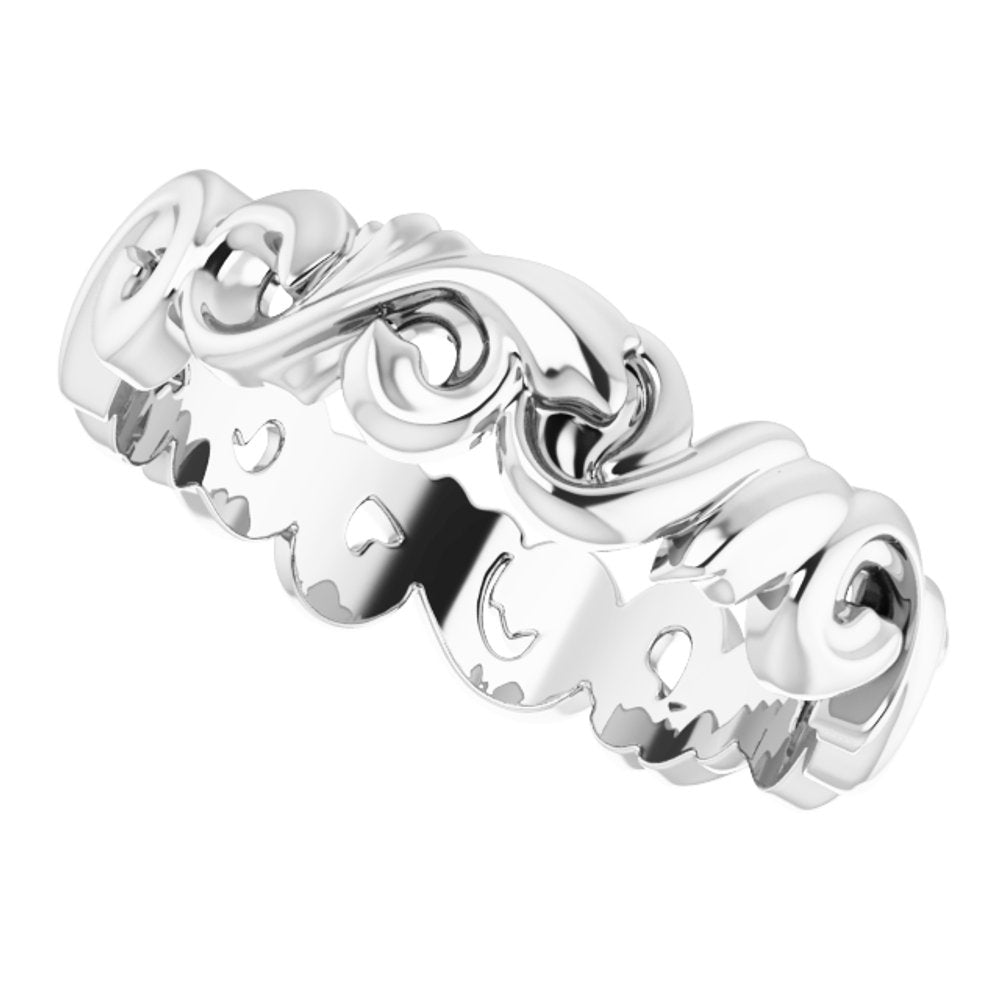 14K White 5 mm Sculptural Band Size 7