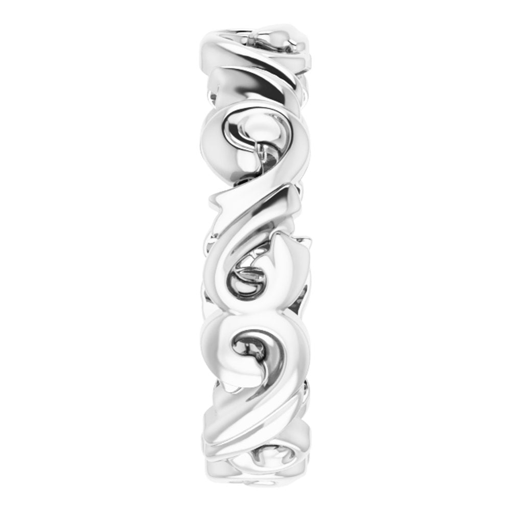 Platinum 5 mm Sculptural Band Size 8.5