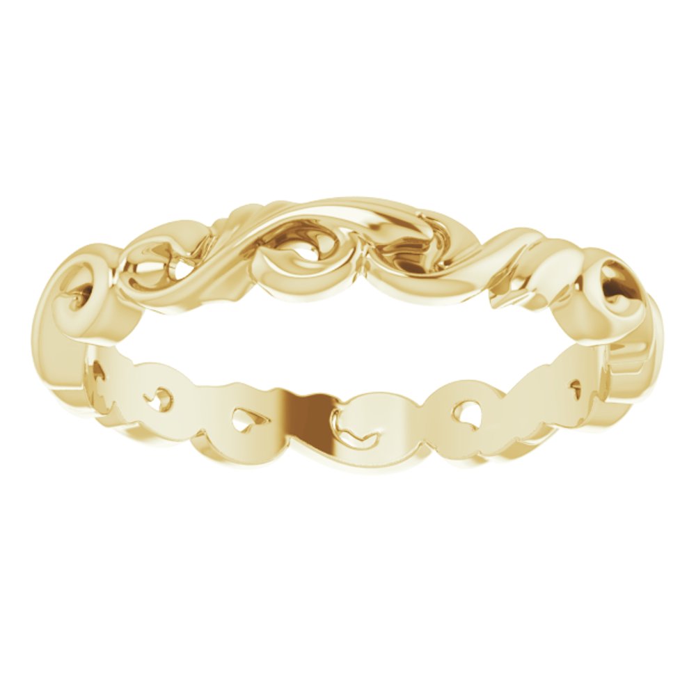14K Yellow Gold 3 mm Sculptural Band Size 6.5