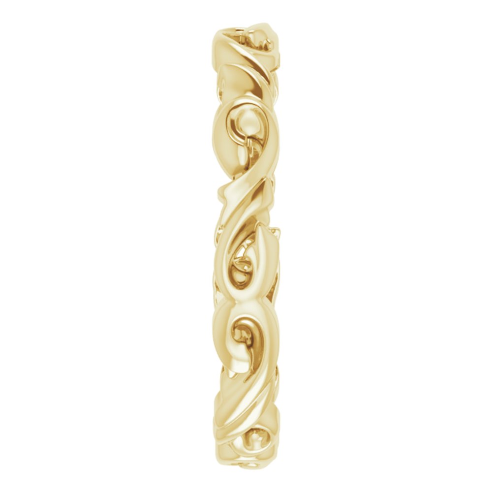 14K Yellow Gold 3 mm Sculptural Band Size 6.5