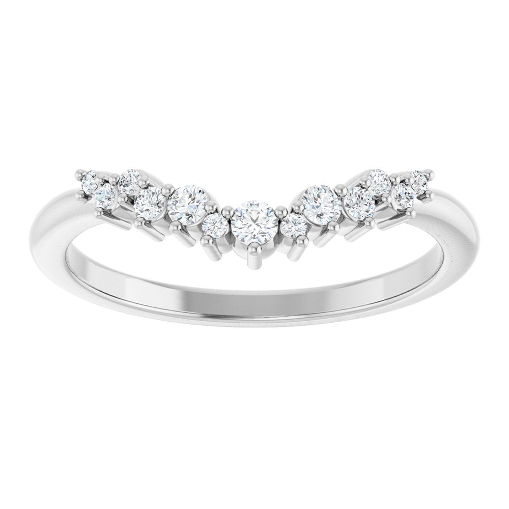 14K White Gold 1/6 CTW Natural Diamond Contour Band