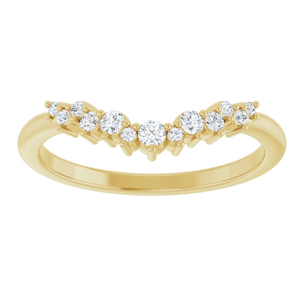 14K Yellow Gold 1/6 CTW Lab-Grown Diamond Contour Band