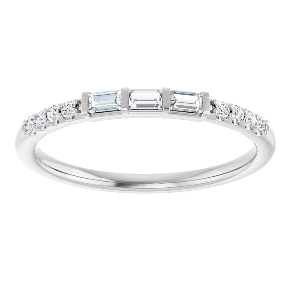 14K White Gold 1/6 CTW Natural Diamond Anniversary Band