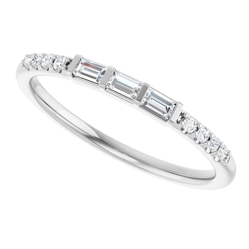 14K White Gold 1/6 CTW Natural Diamond Anniversary Band