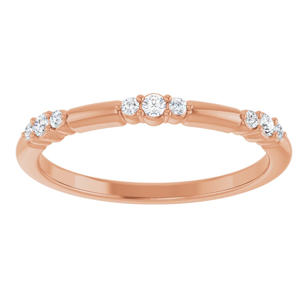 14K Rose 1/8 CTW Natural Diamond Stackable Ring