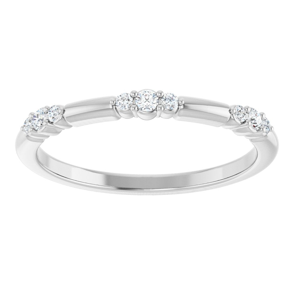 Platinum 1/8 CTW Natural Diamond Stackable Ring