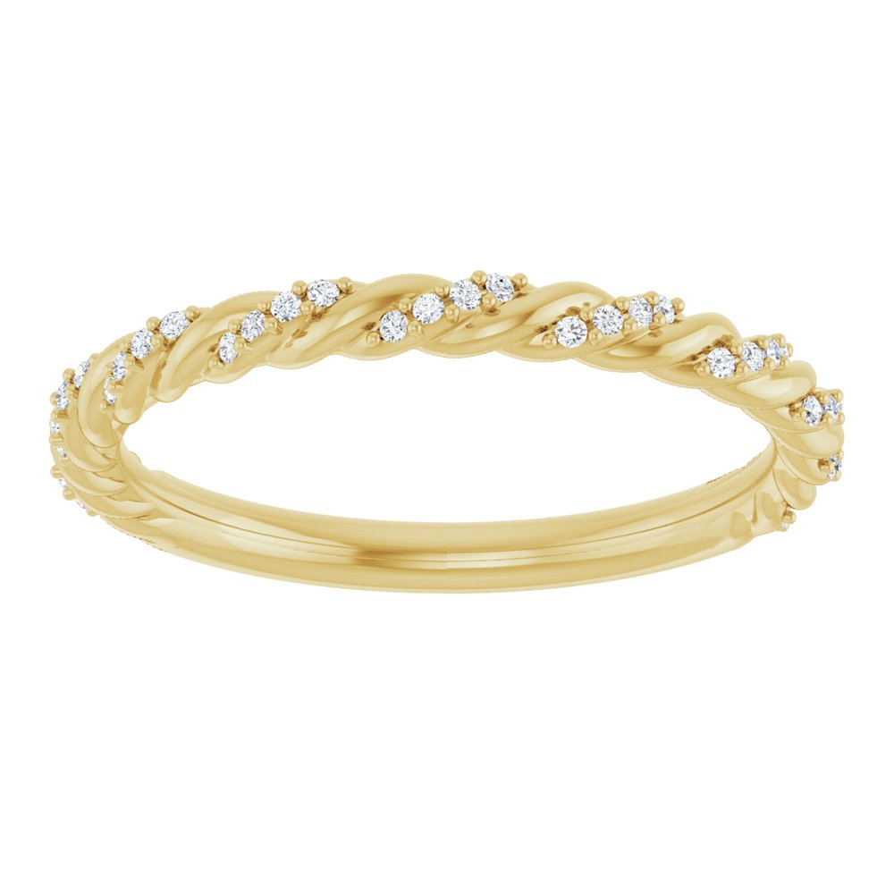 14K Yellow Gold 1/10 CTW Lab-Grown Diamond Rope Anniversary Band