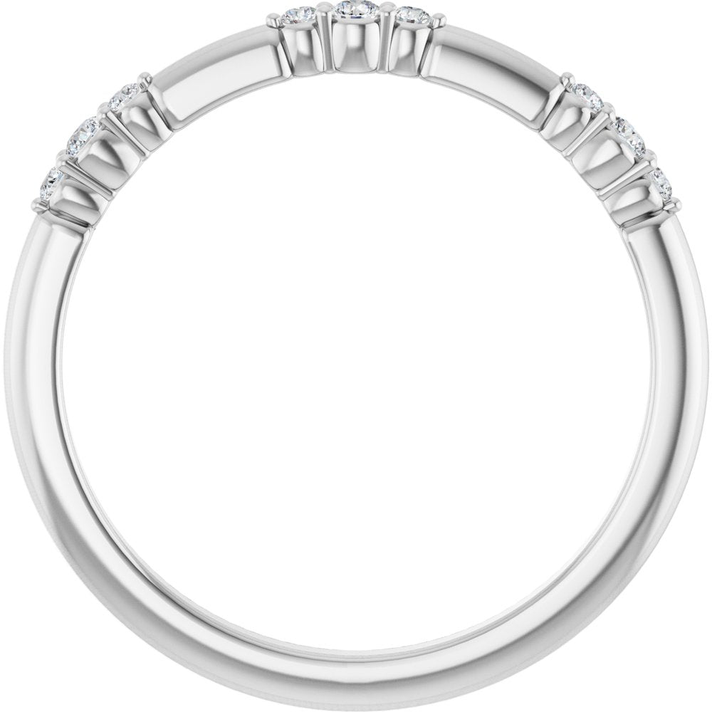 Platinum 1/8 CTW Natural Diamond Stackable Ring