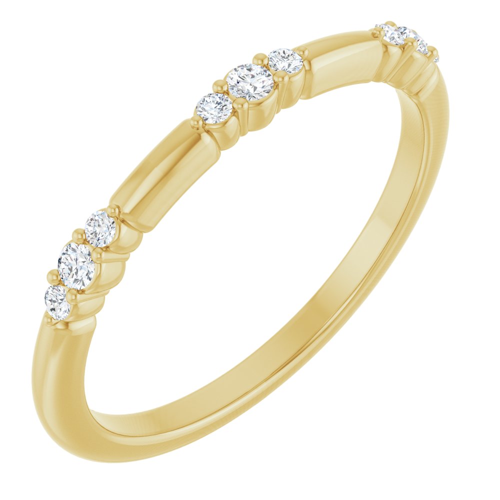 14K Yellow Gold 1/8 CTW Natural Diamond Stackable Ring