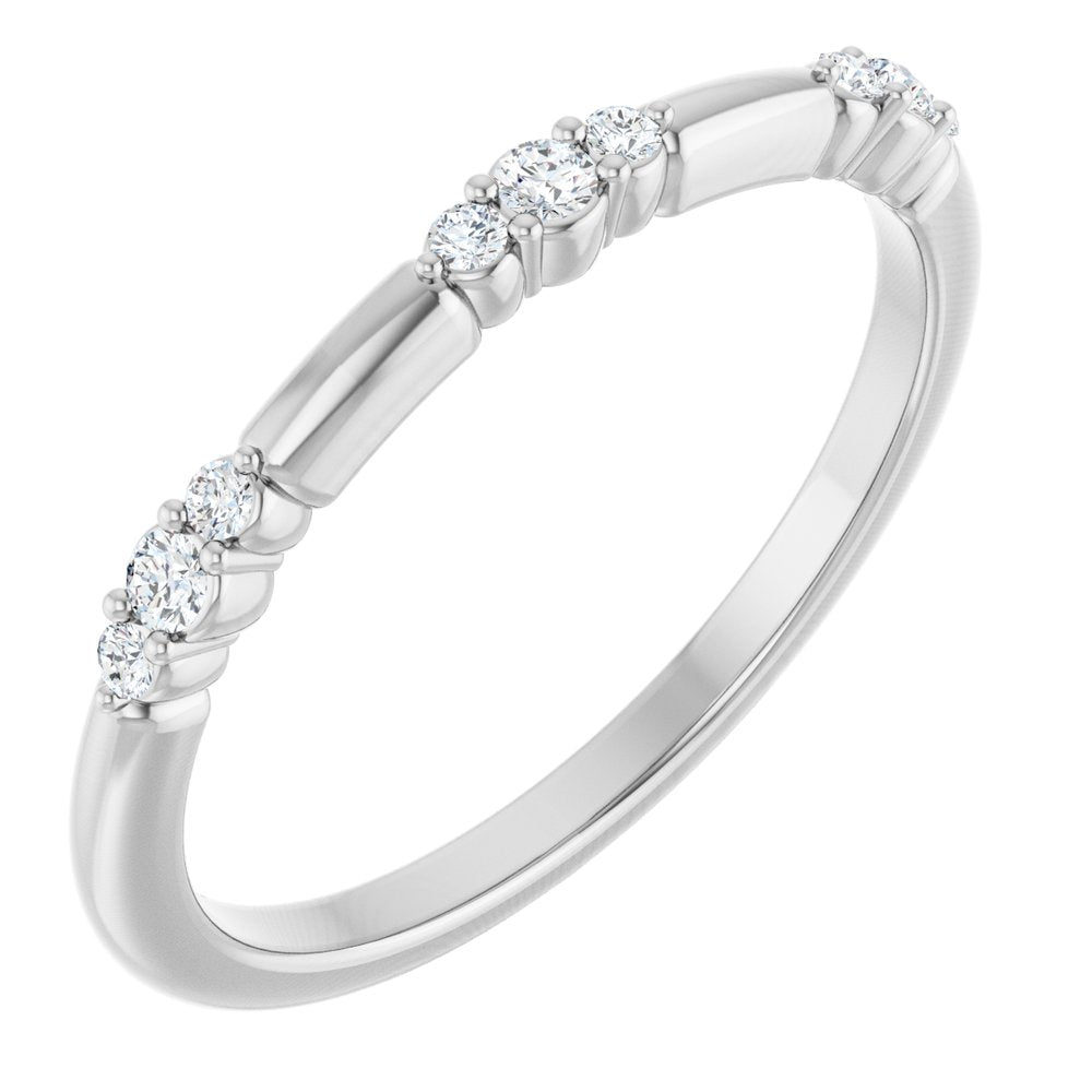 14K White Gold 1/8 CTW Lab-Grown Diamond Stackable Ring