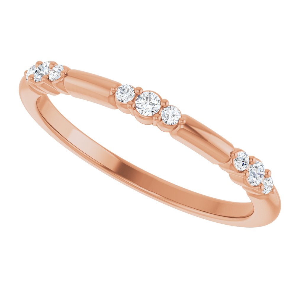 14K Rose Gold 1/8 CTW Natural Diamond Stackable Ring