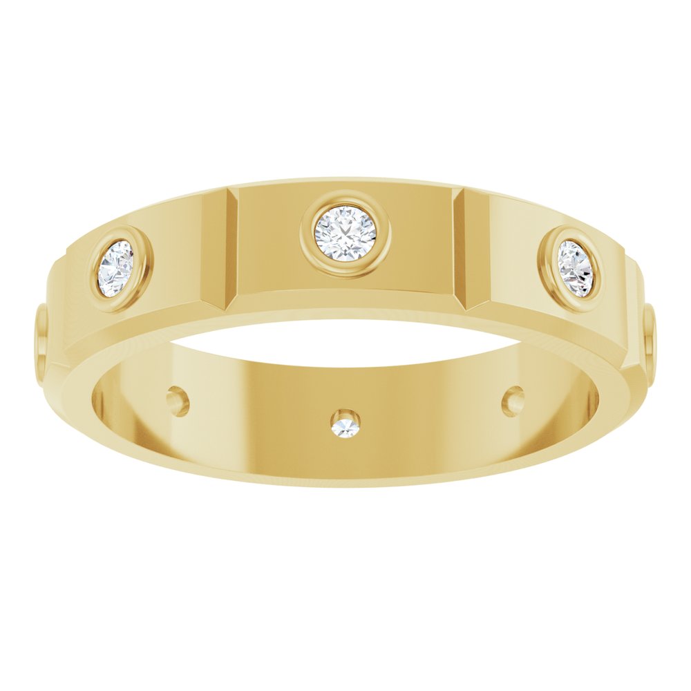 14K Yellow 3/8 CTW Mens Natural Diamond Band Size 11