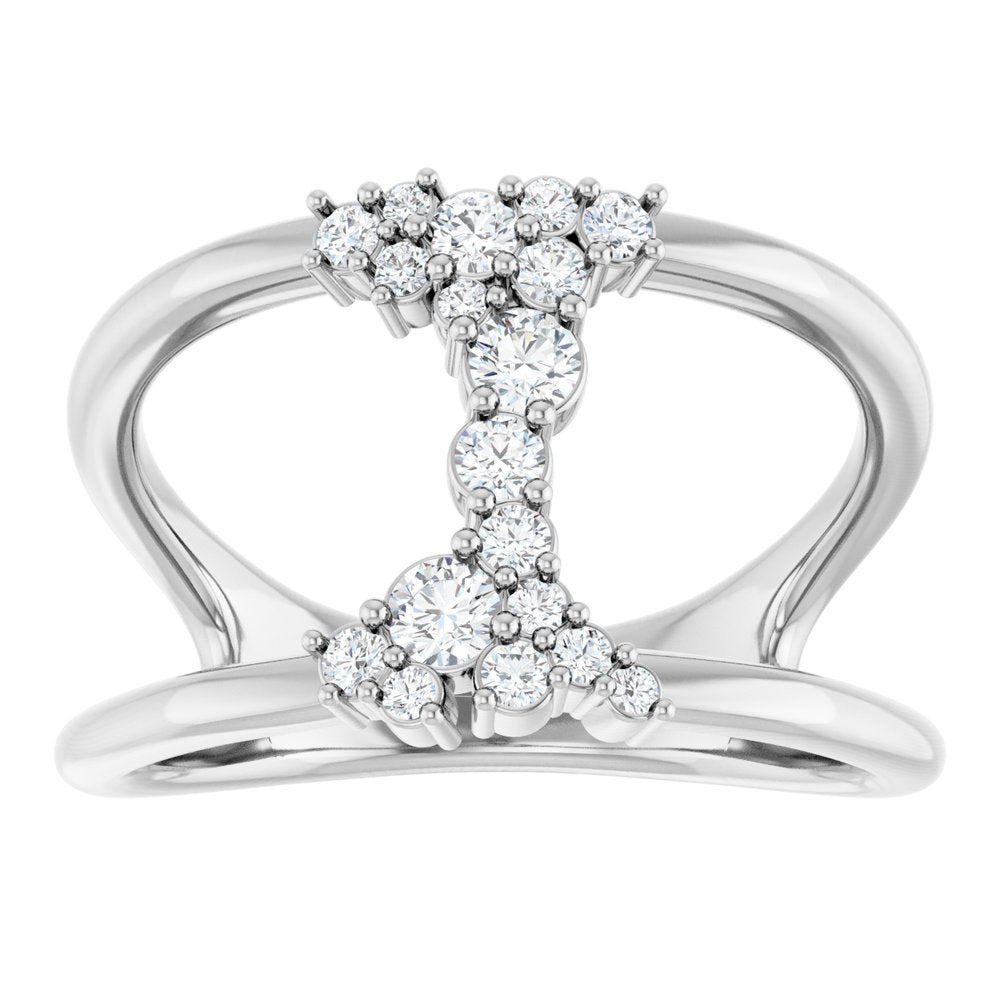 14K White Gold 1/3 CTW Natural Diamond Negative Space Ring