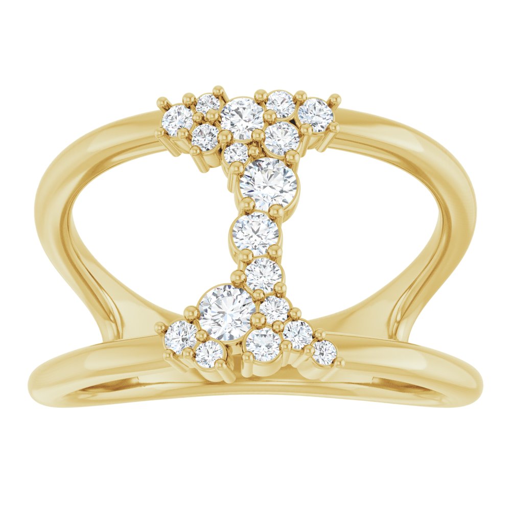 14K Yellow Gold 1/3 CTW Lab-Grown Diamond Negative Space Ring