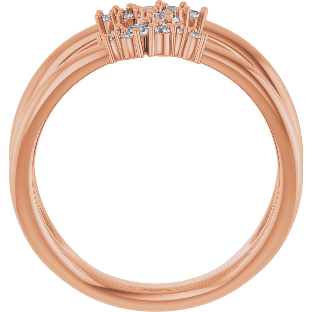 14K Rose 3/8 CTW Natural Diamond Negative Space Ring