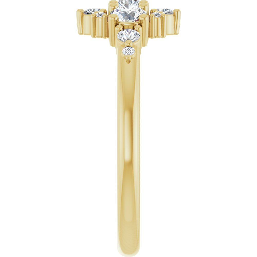 14K Yellow 1/2 CTW Natural Diamond Three-Stone Band