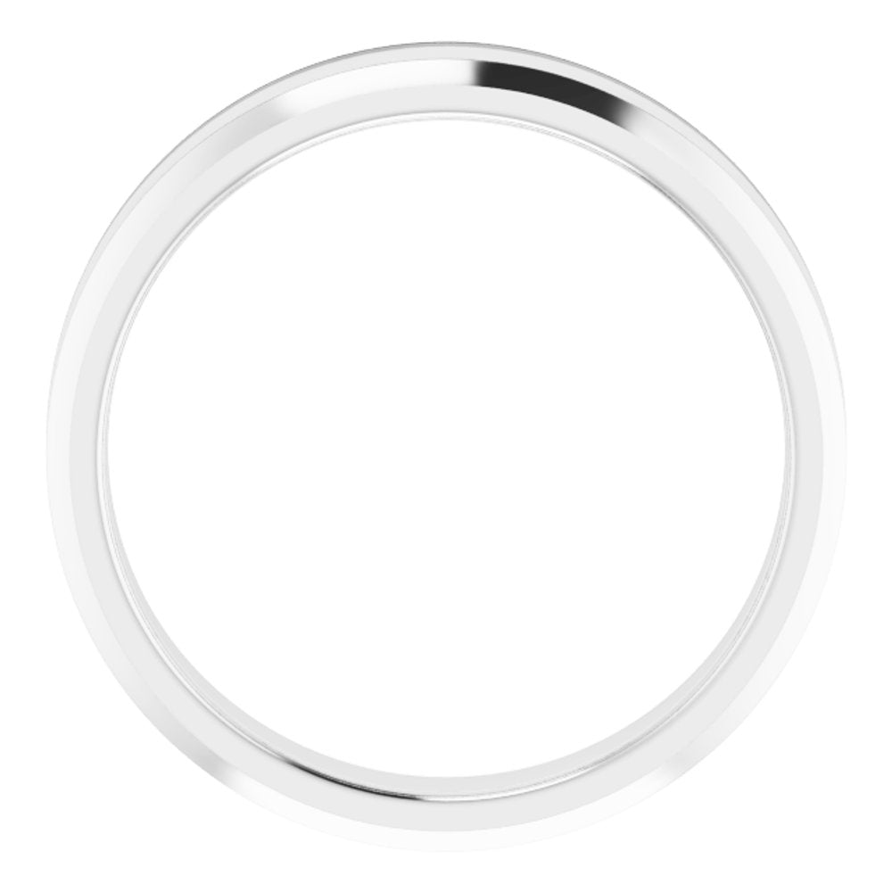 14K White Gold 4 mm Beveled-Edge Comfort-Fit Flat Band Size 7.5