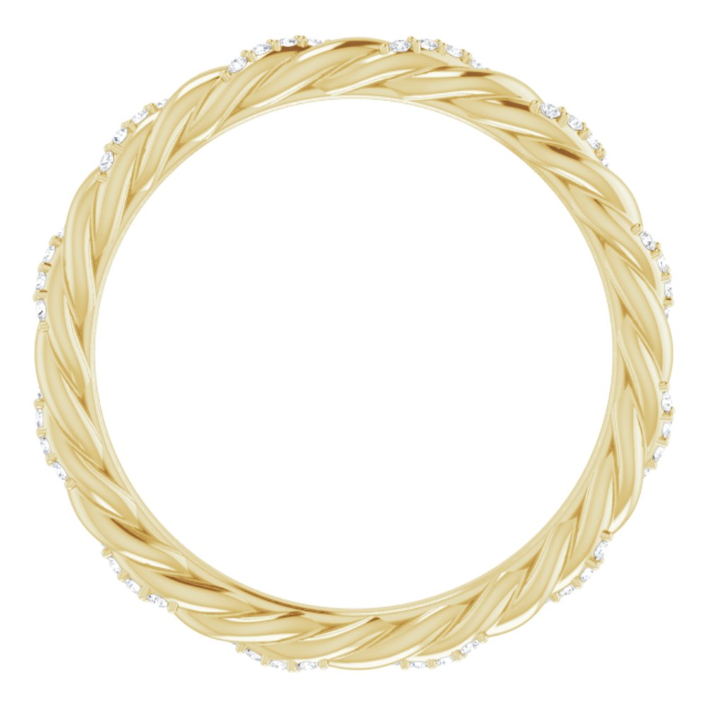 14K Yellow Gold 1/10 CTW Natural Diamond Rope Eternity Band Size 7