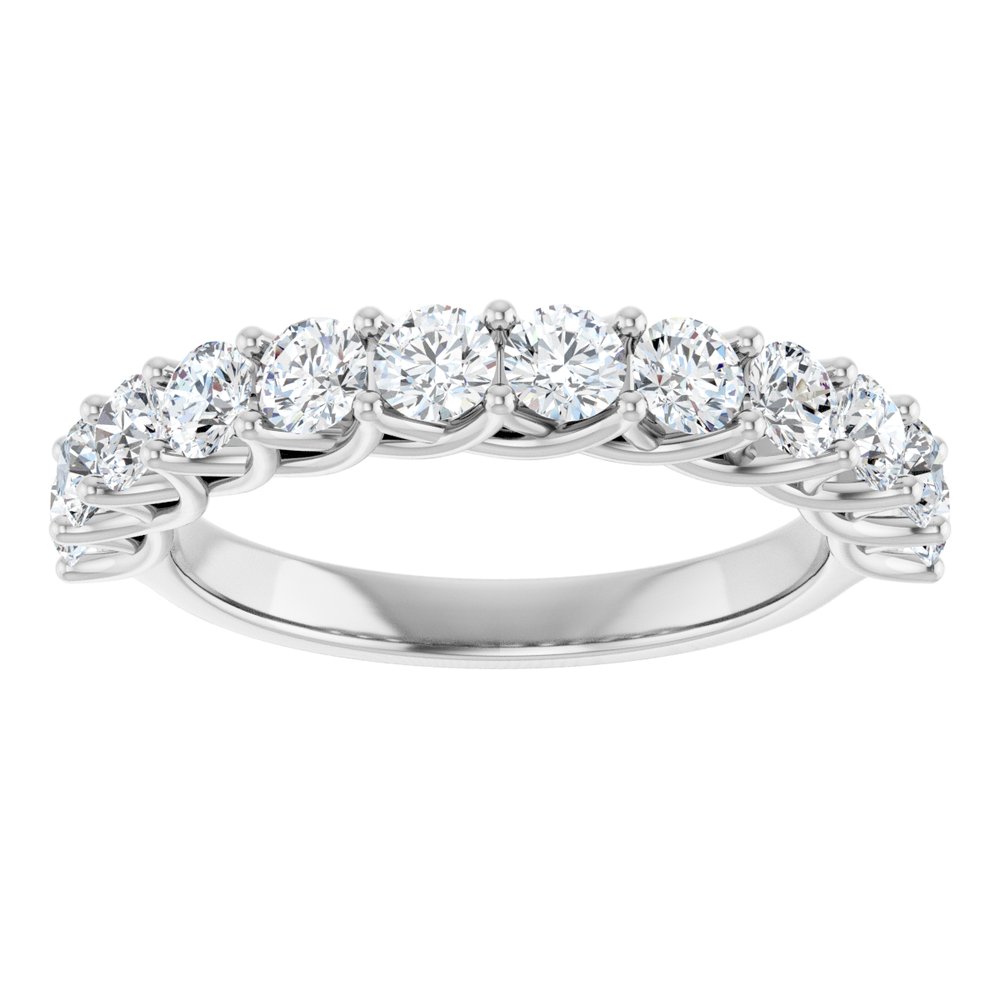 14K White 1 1/8 CTW Natural Diamond Anniversary Band