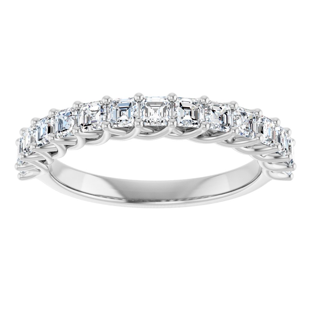 14K White 1 1/8 CTW Natural Diamond Anniversary Band