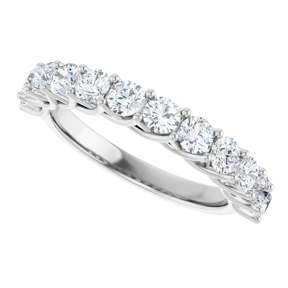 14K White Gold 1 CTW Lab-Grown Diamond Anniversary Band