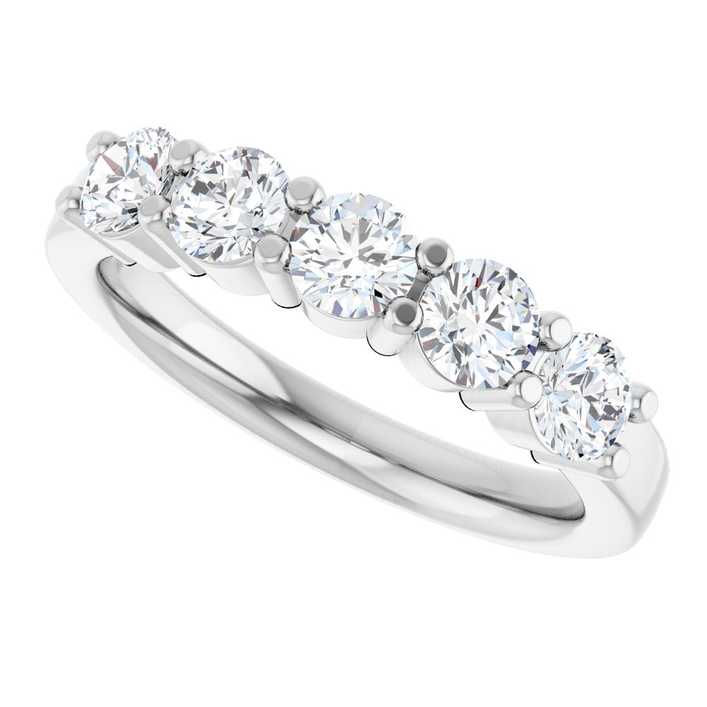 14K White Gold 1 CTW Lab-Grown Diamond Anniversary Band
