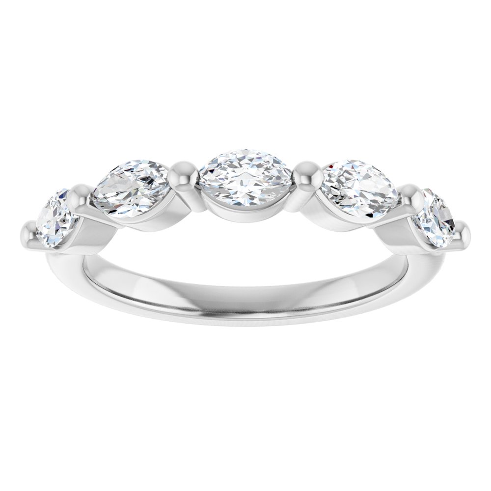 14K White Gold 1 CTW Lab-Grown Diamond Anniversary Band