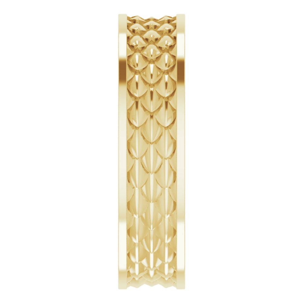 14K Yellow Gold 6 mm Scale Patterned Band Size 11
