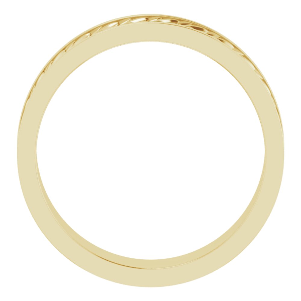 14K Yellow Gold 6 mm Scale Patterned Band Size 11