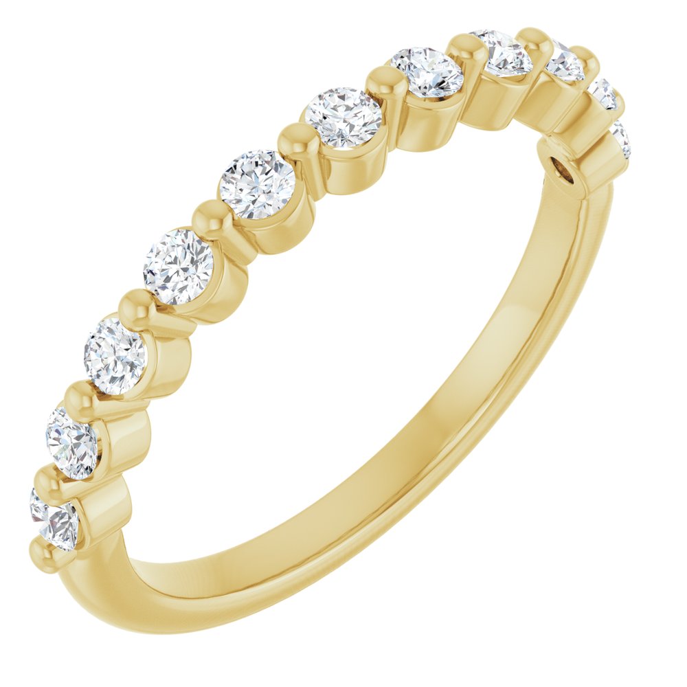 14K Yellow 1/2 CTW Natural Diamond Anniversary Band