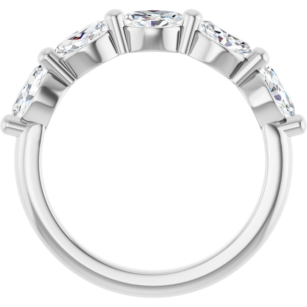 14K White Gold 1 CTW Lab-Grown Diamond Anniversary Band