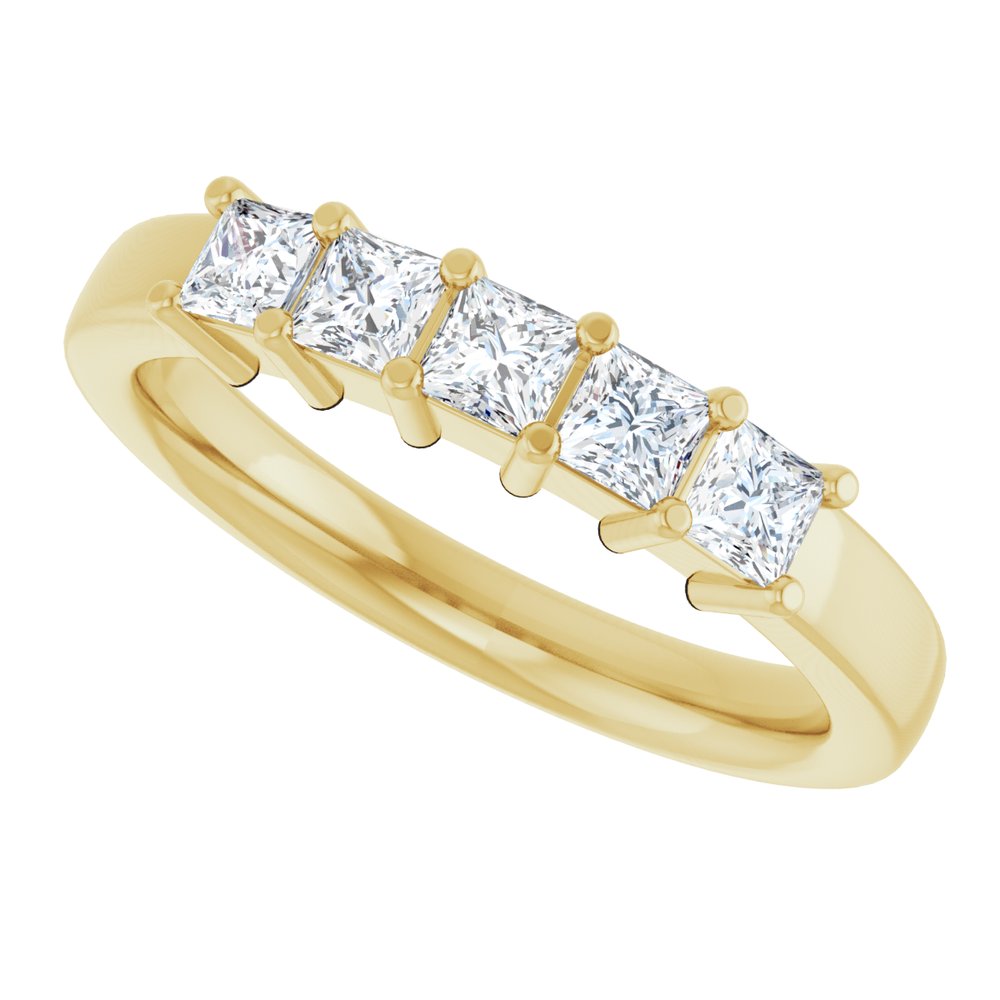 14K Yellow 5/8 CTW Natural Diamond Anniversary Band