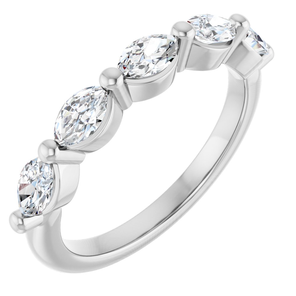 14K White Gold 1 CTW Lab-Grown Diamond Anniversary Band