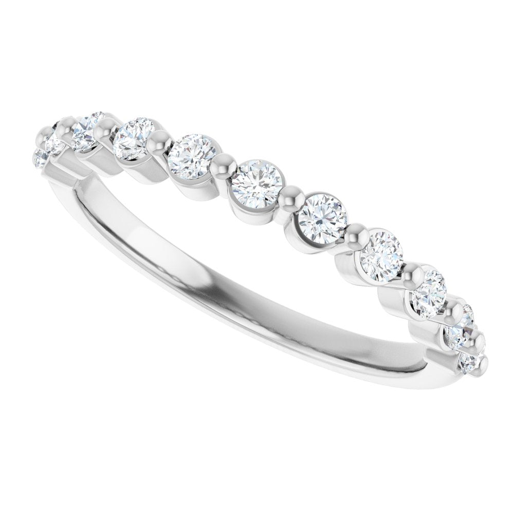 14K White Gold 1/2 CTW Natural Diamond Anniversary Band