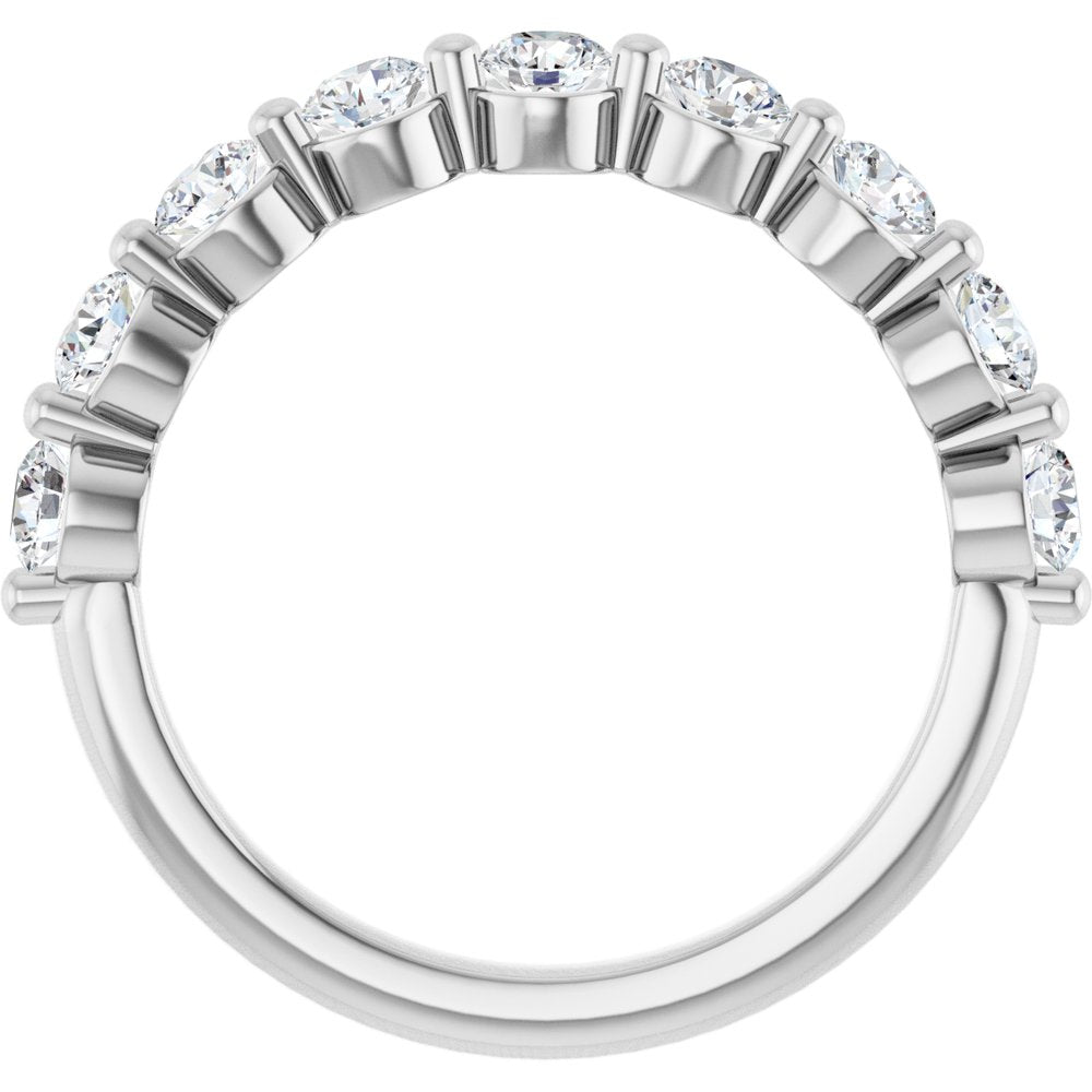 14K White Gold 9/10 CTW Natural Diamond Anniversary Band