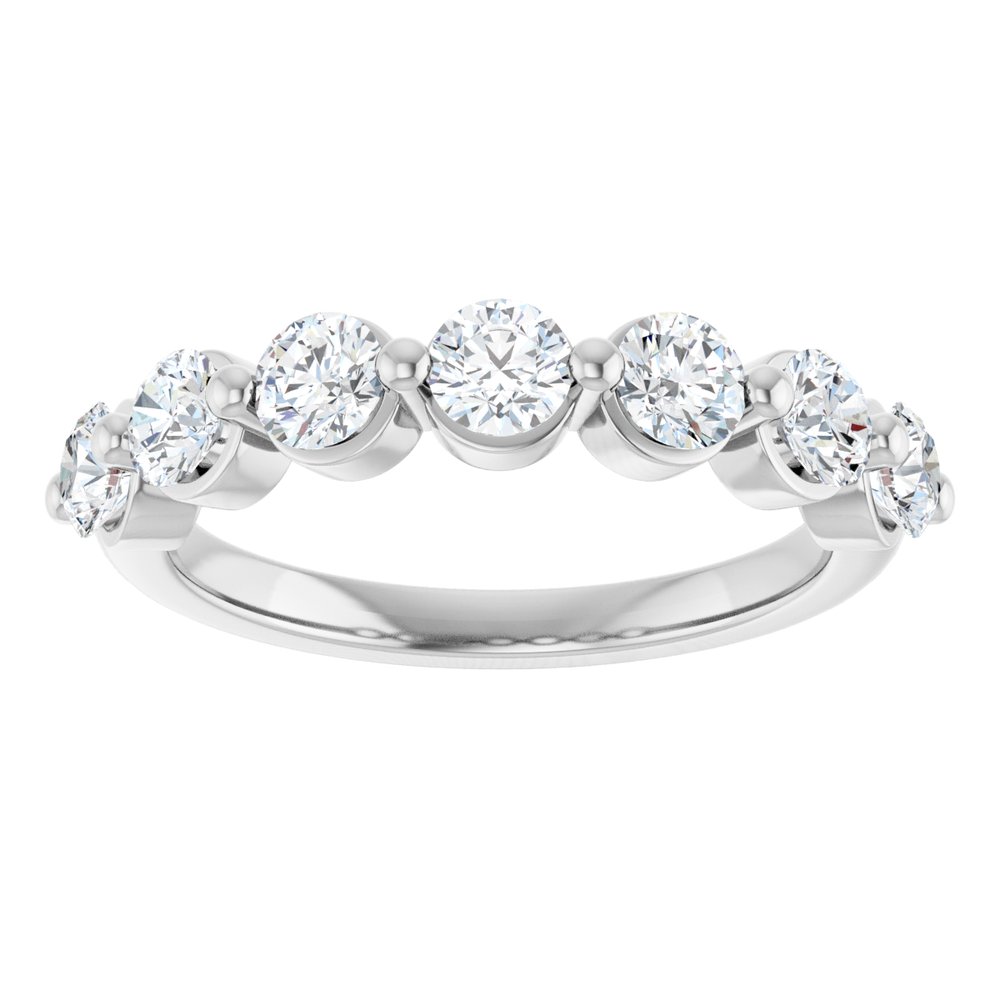 14K White Gold 1 CTW Natural Diamond Anniversary Band