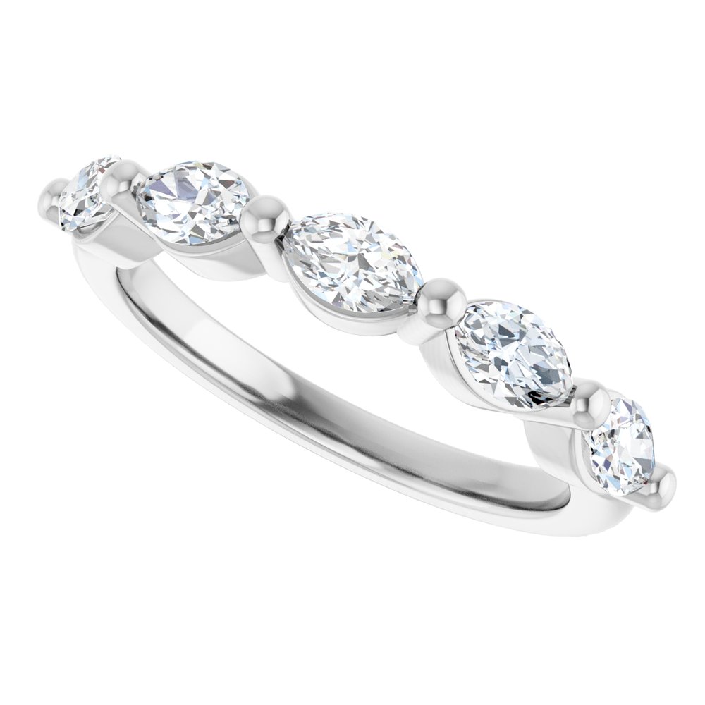 14K White Gold 1 CTW Lab-Grown Diamond Anniversary Band