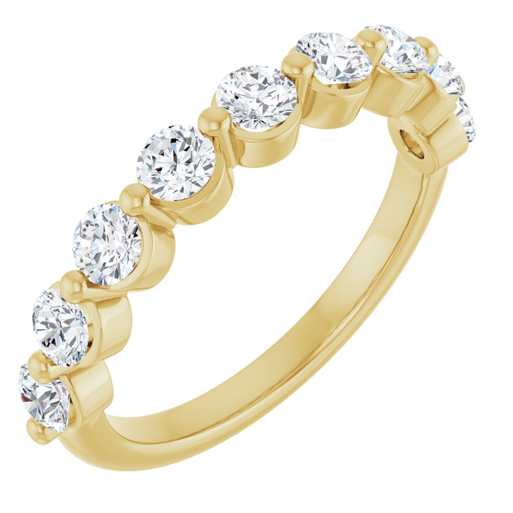 14K Yellow Gold 9/10 CTW Lab-Grown Diamond Anniversary Band