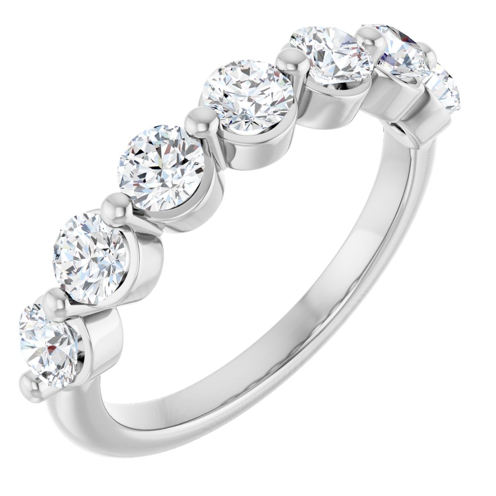 14K White Gold 1 CTW Natural Diamond Anniversary Band