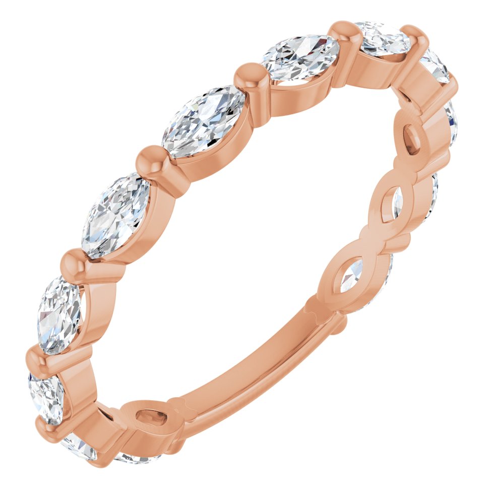 14K Rose Gold 7/8 CTW Natural Diamond Anniversary Band