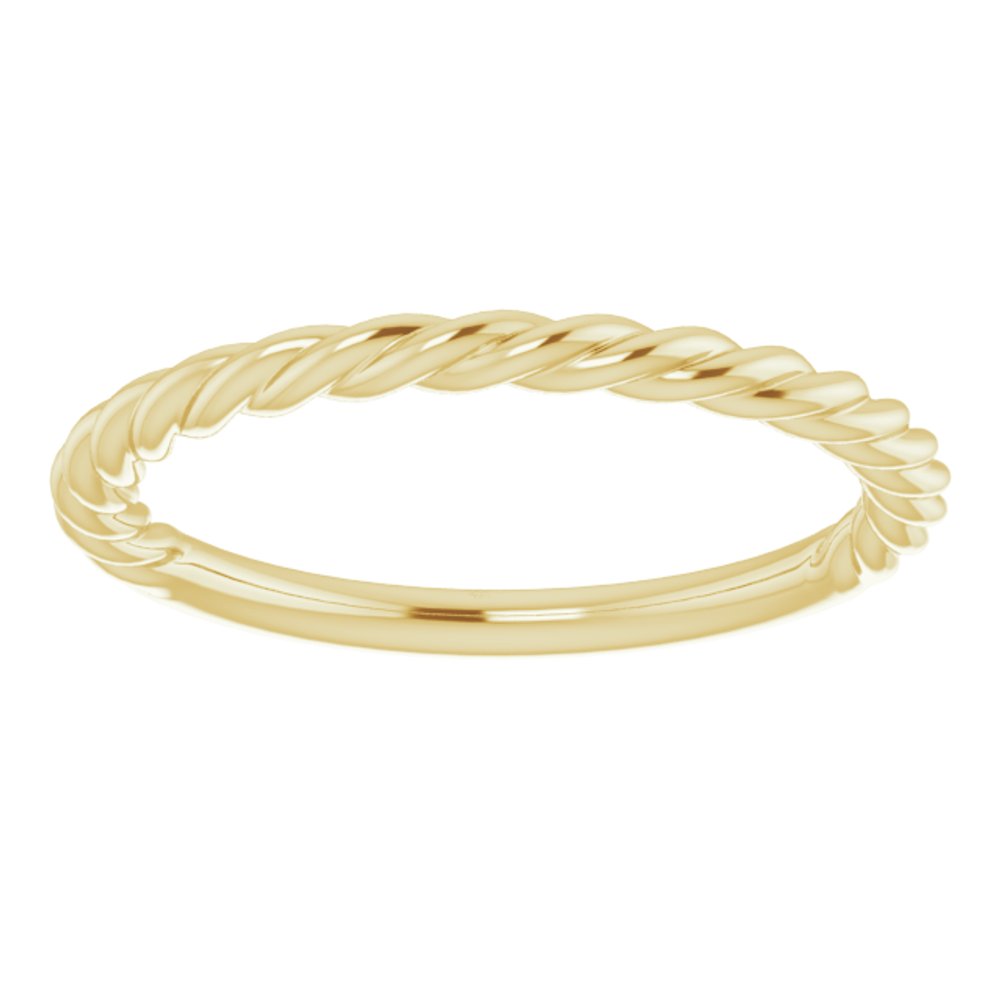14K Yellow Gold 1.7 mm Rope Band Size 5